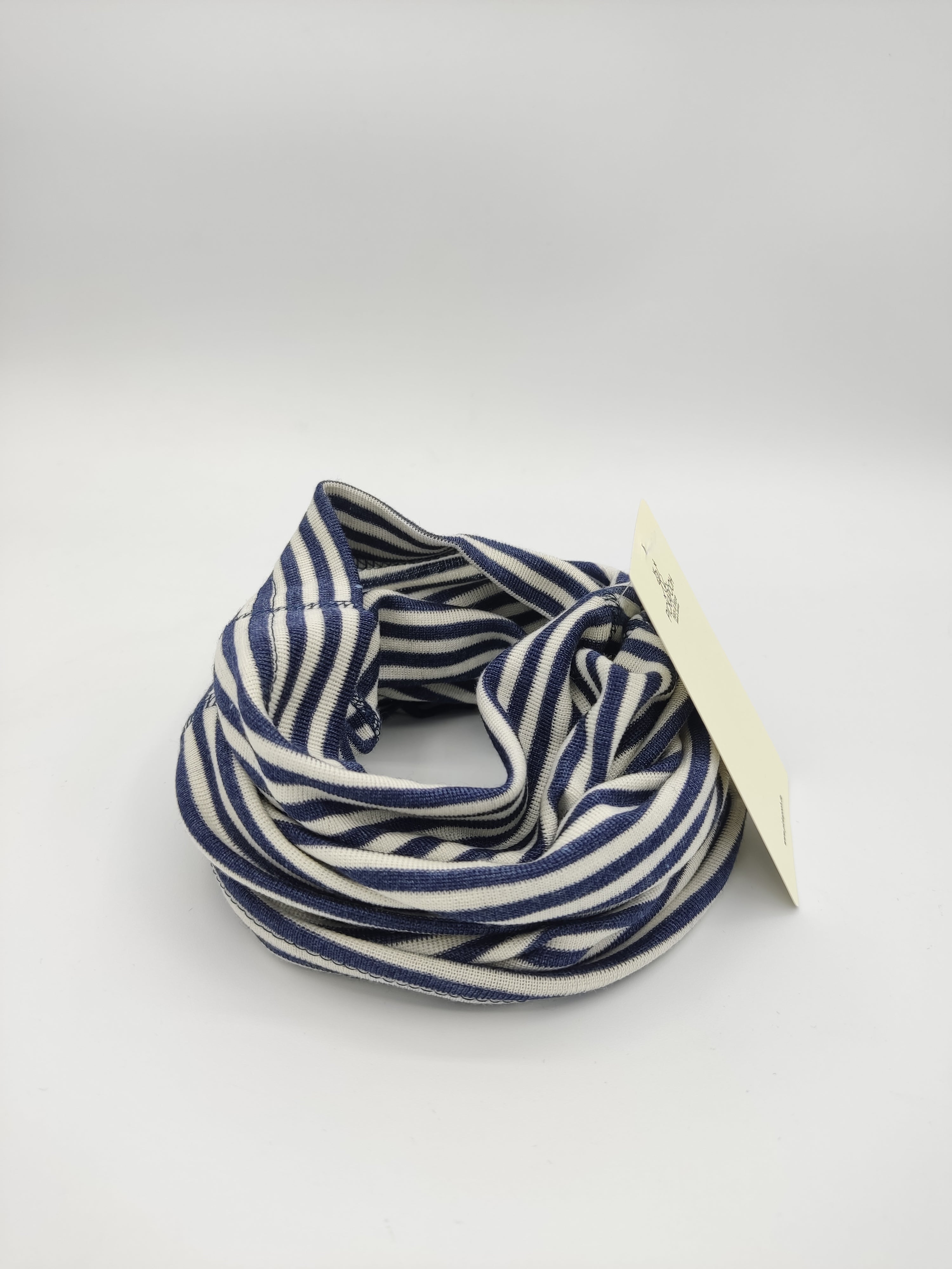 Scaldacollo in lana e seta per bambino e adulto // riga Blu Navy